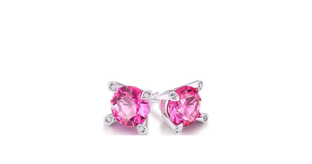 Pink Sapphire Round Studs