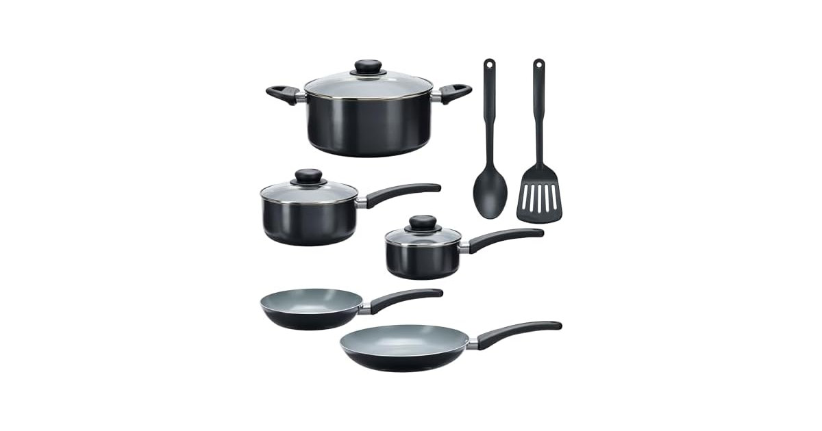 GoodCook Everyday Ceramic 10-Piece, Black