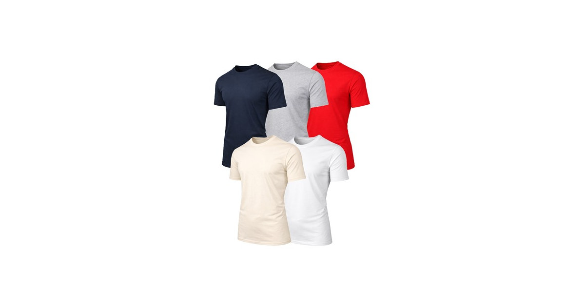 5Pk Mens S/S Crew Neck Solid Tee