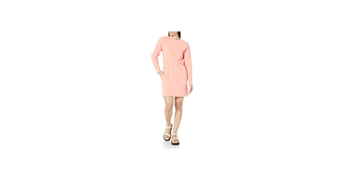Amazon Essentials Sweatshirt Dress, Peach (L)