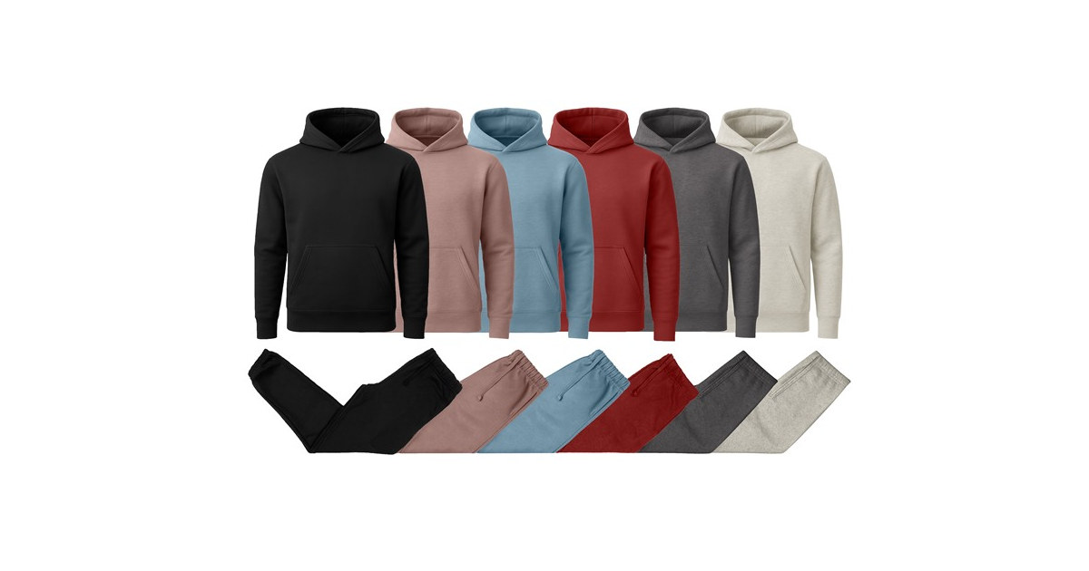 Mens Fleece-Lined Classic Hoodie/Jogger Set