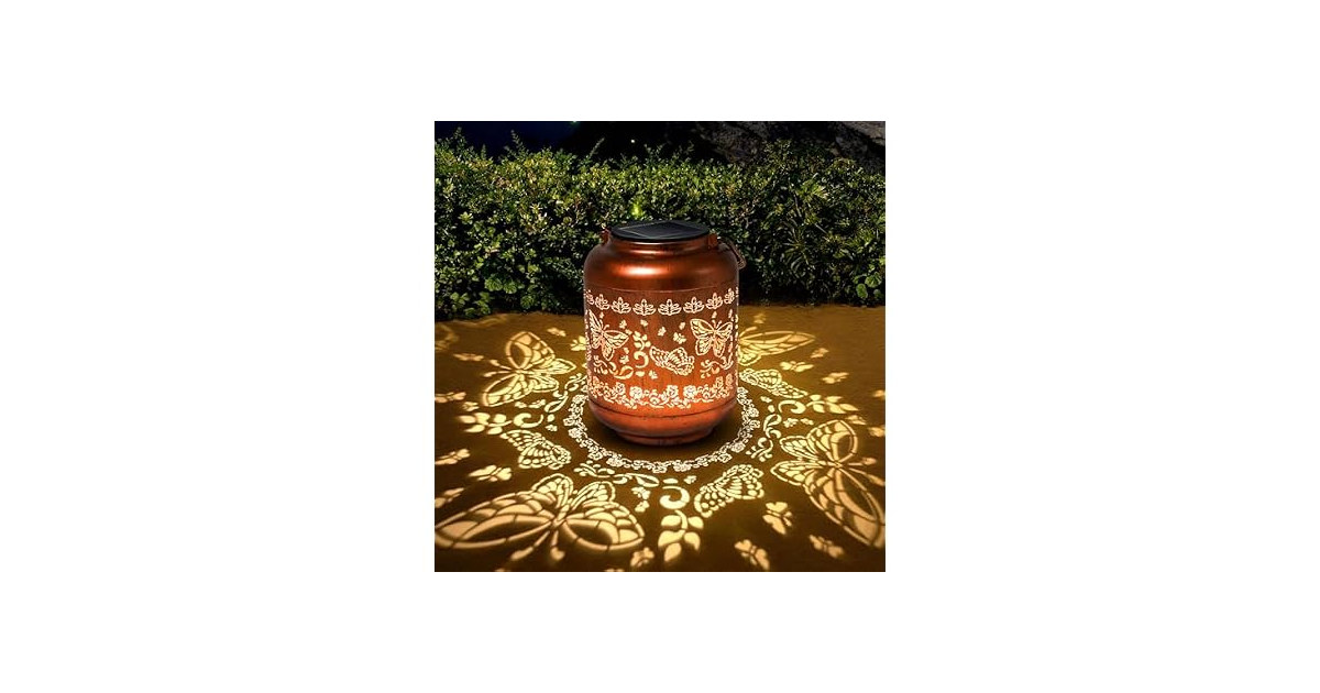 Butterfly Solar Lanterns Outdoor Waterproof Copper Metal