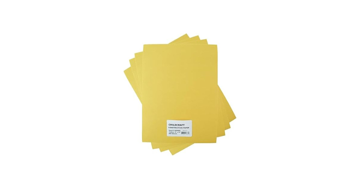 Childcraft Construction Paper, 9 x 12 Inches, Yellow, 500 Sheets