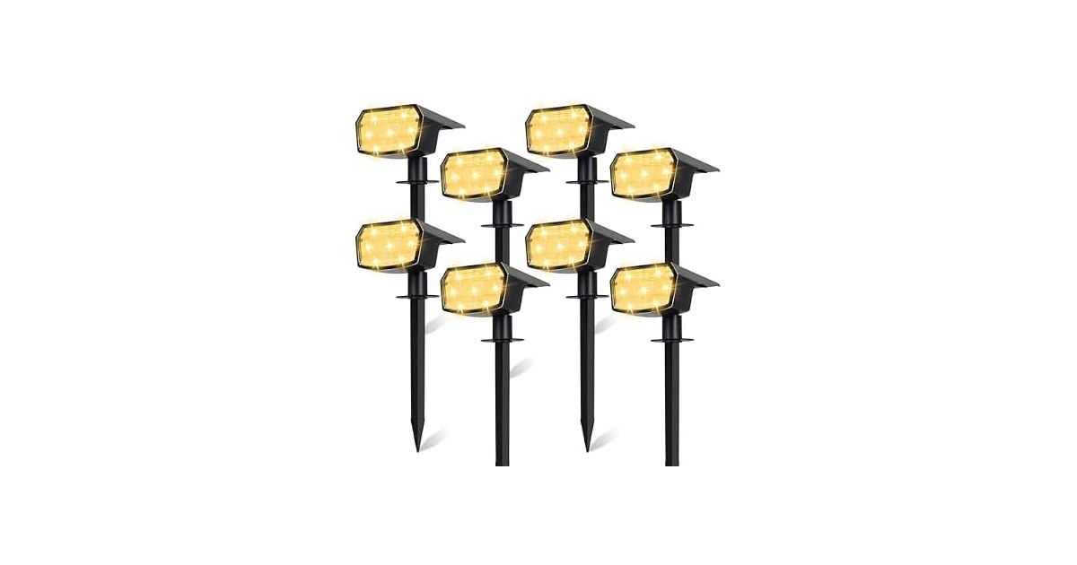 8-Pack Solar Spot Lights Outdoor Waterproof