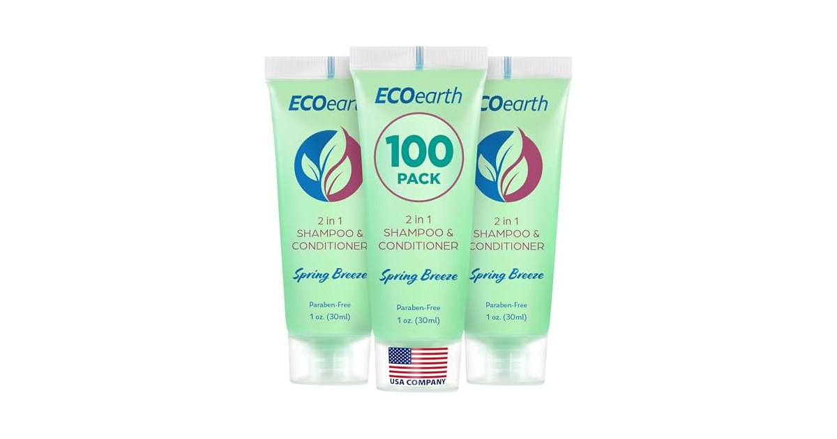EcoEarth Travel Shampoo Conditioner 100 Pack
