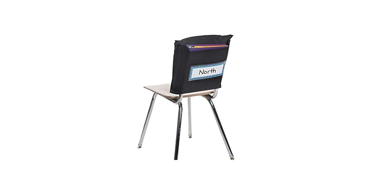 Really Good Stuff Store More Deep-Pocket Chair Pockets –6 Pack – Black (Open Box)