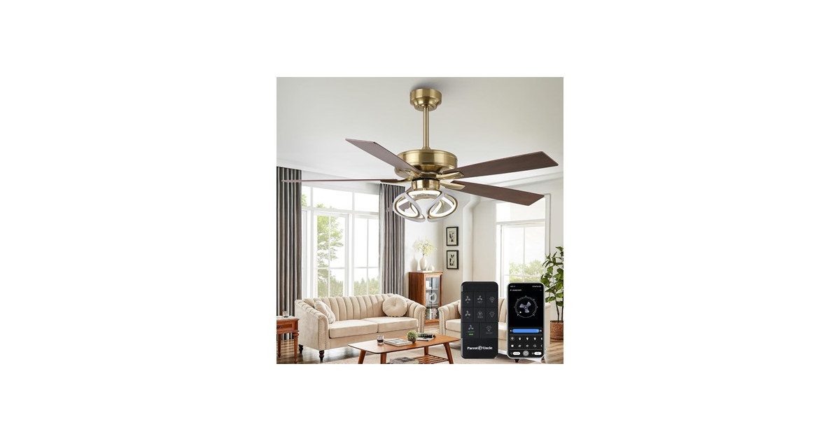 Parrot Uncle F6367-PU 52" Modern Ceiling Fan