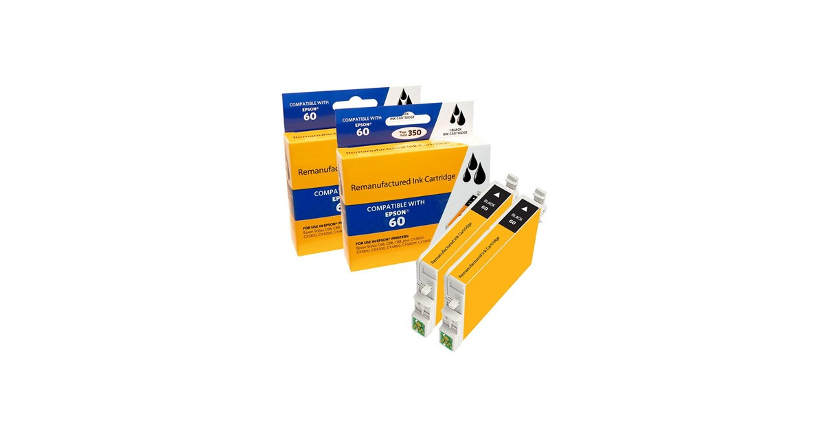 Compatible Epson 60 Black ink Cartridge (2 Pack)