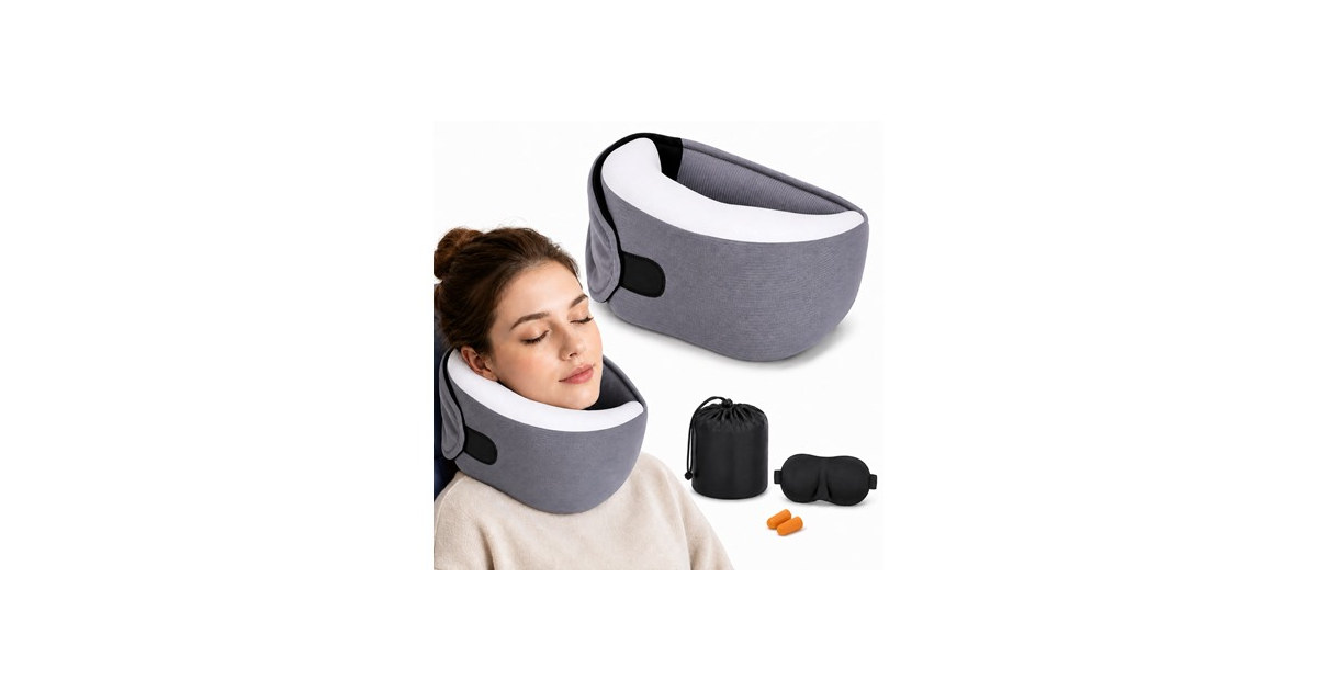 Neck Travel Pillow w/ Eye Mask