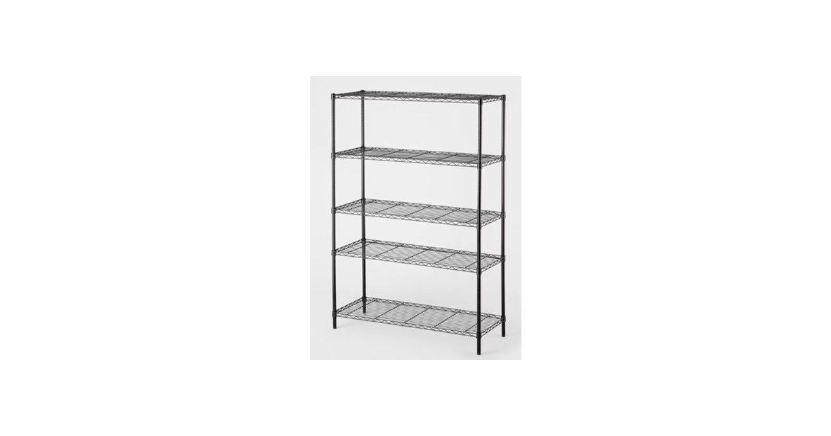 J&V Textiles 7058-BK 5-Tier Shelving Unit