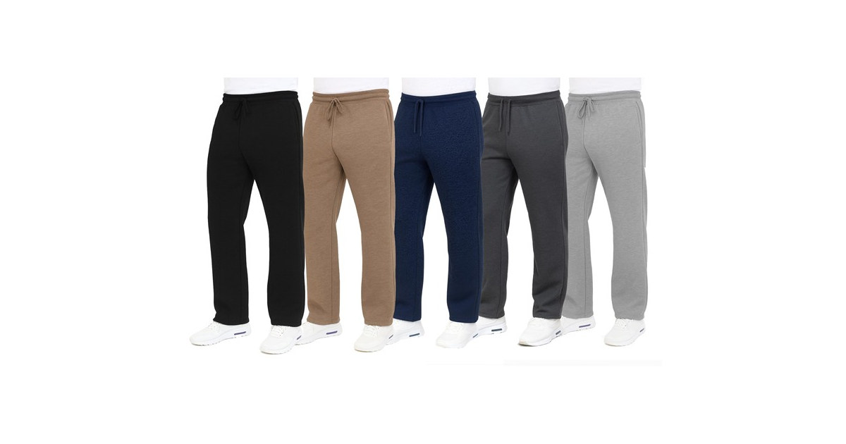 3Pk Mens Heayweight Fleece-Lined Sweatpants