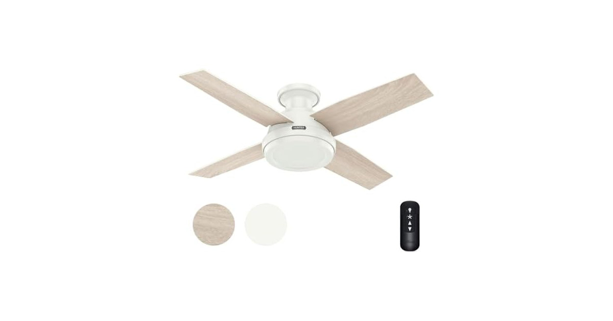 Hunter Fan 44" Fresh White w/ Remote