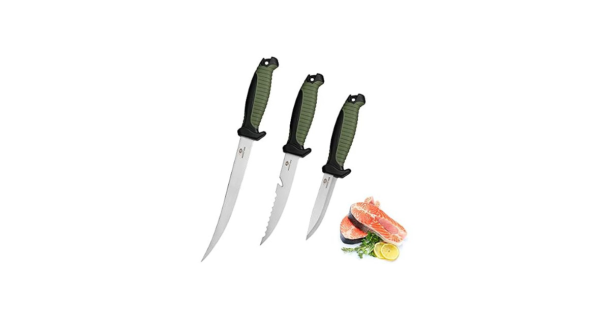 Mossy Oak 3PC Fillet Knife Set Green