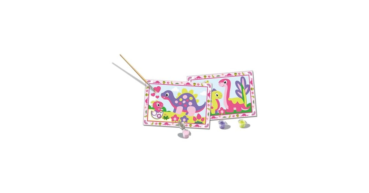 Ravensburger CreArt Junior Pink Dinosaurs Paint‑by‑Number Kit