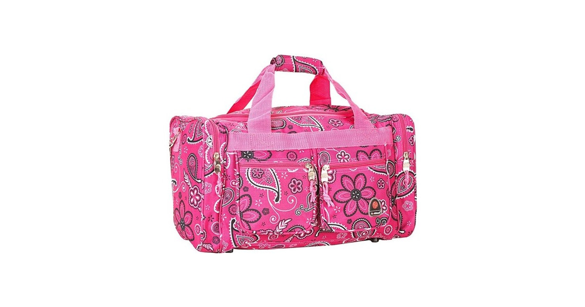 Rockland 19" Polyester Duffel Bag, Pink Bandana
