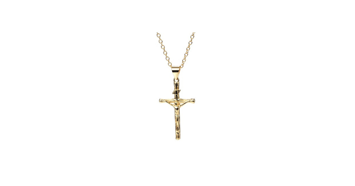 14K Gold Crucifix Cross Necklace