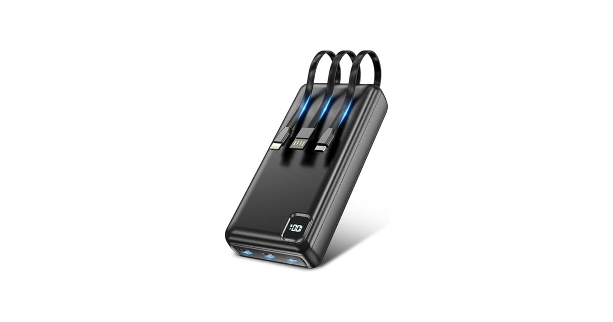 Pomohome 50000mAh Power Bank w/Cables
