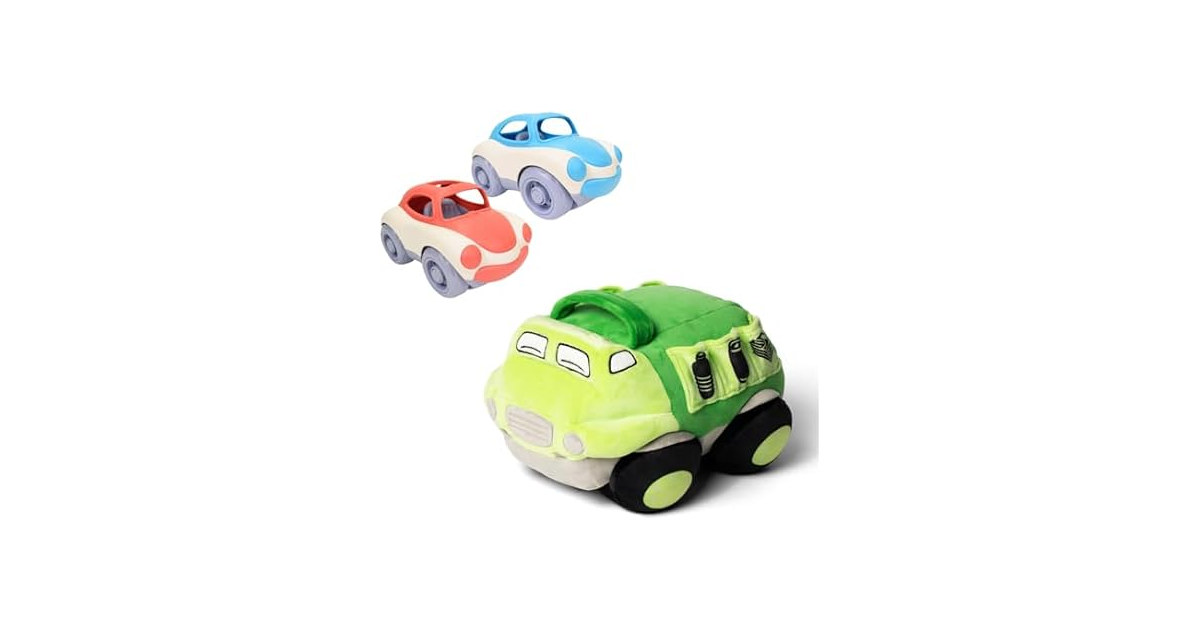 Green Toys Recycle Truck Plush & Soft Top 2-Pack Bundle