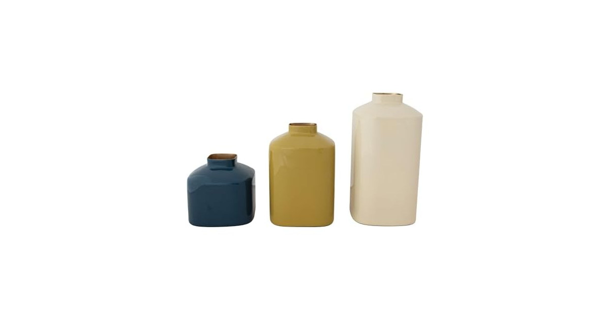 Creative Co-Op 3-Piece Enameled Metal