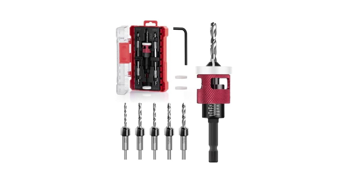 Csyibeielec 7 Pcs Countersink Drill Bit