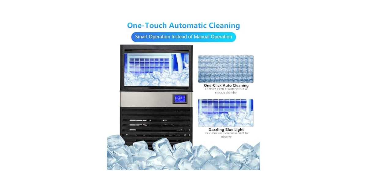 300W Commercial Ice Maker, 110 Lbs/Day