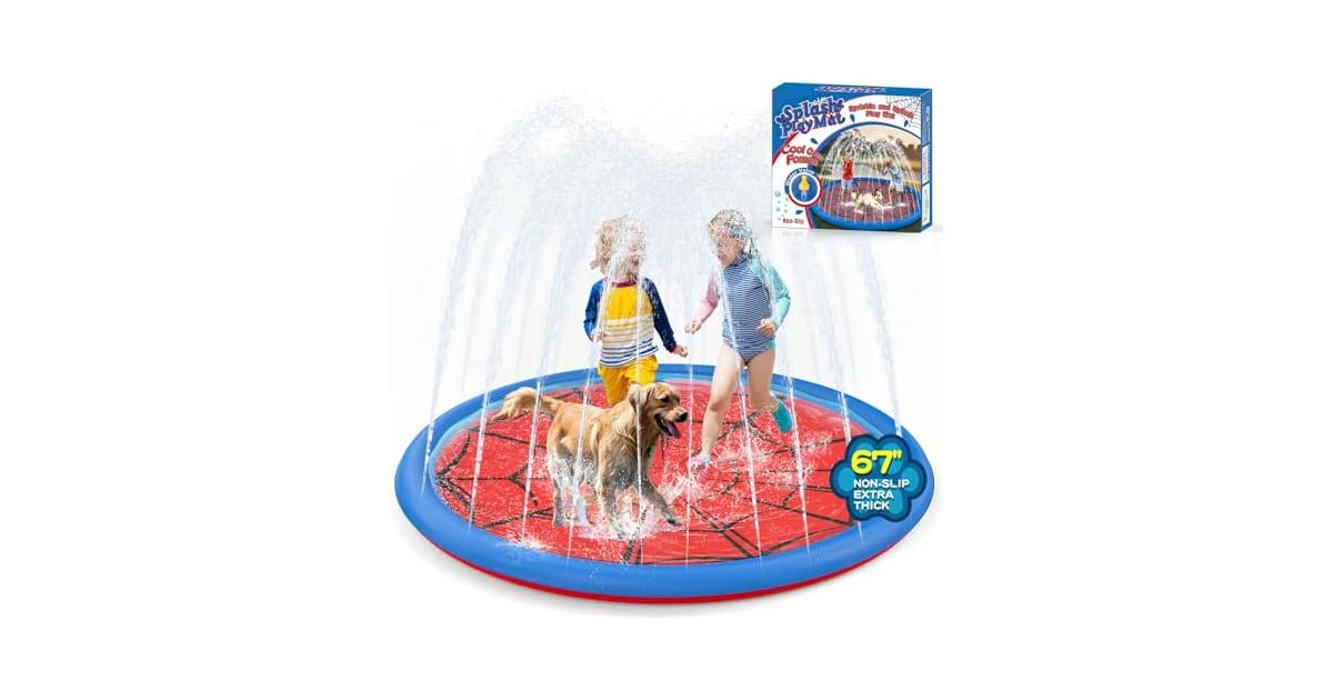 Betheaces 67in Non-Slip Splash Pad Kids