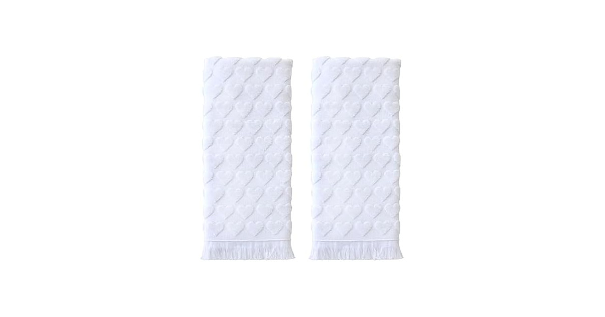 SKL Home Valentine's Day Heart Jacquard 100% Cotton 2Pc