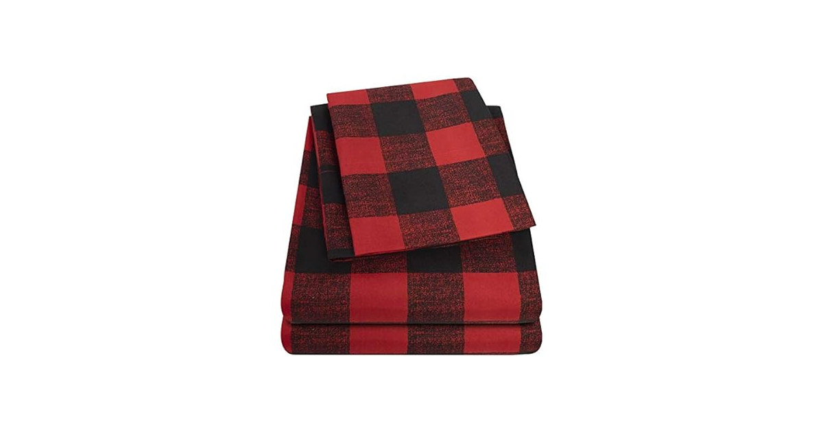 Buffalo Plaid Microfiber Sheet Set Twin XL