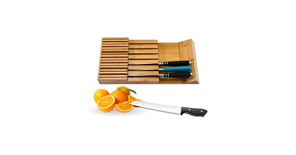 15 Knife Bamboo Drawer Organizer