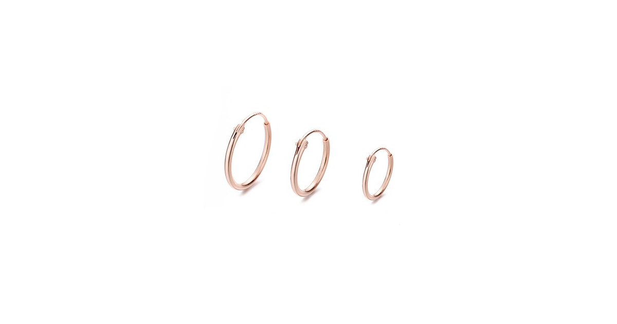 18K rose Gold Plated 3 Pair Studs