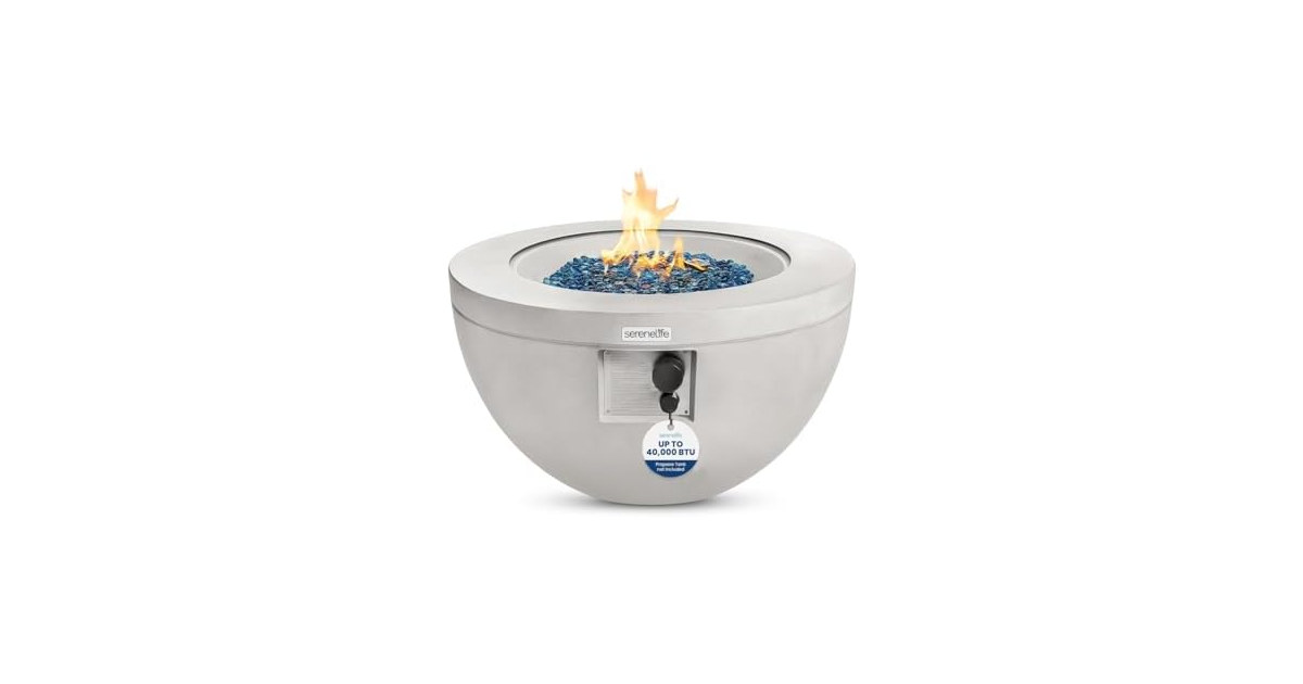 SereneLife SLNFBAL7 Propane Fire Pit Table