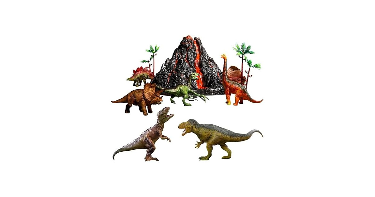 TEMI Volcano Dinosaur Playset w/ 9 Figures