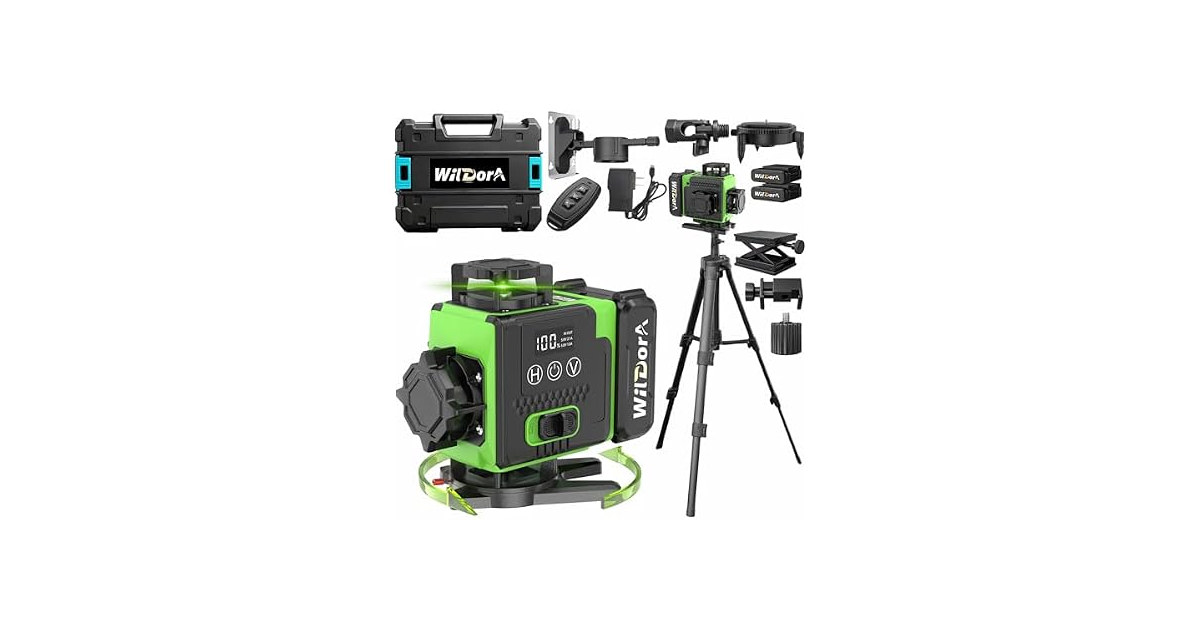 4D 16 Line Laser Level 360 w/ Tripod