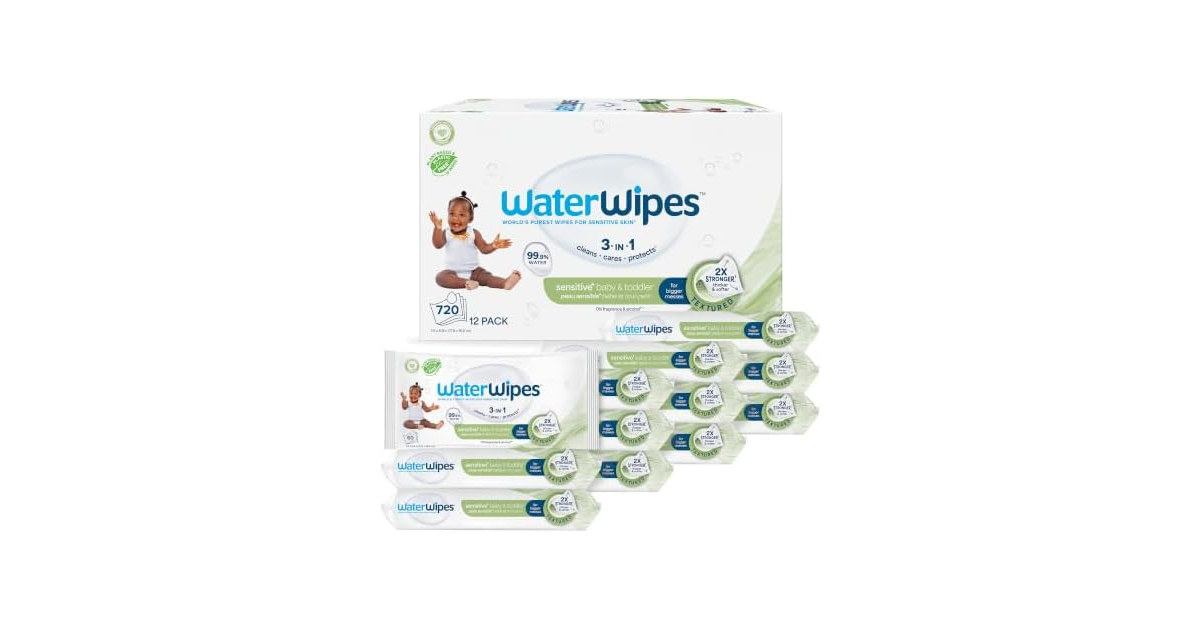 WaterWipes Baby Toddler Wipes 720 Count 12 Packs