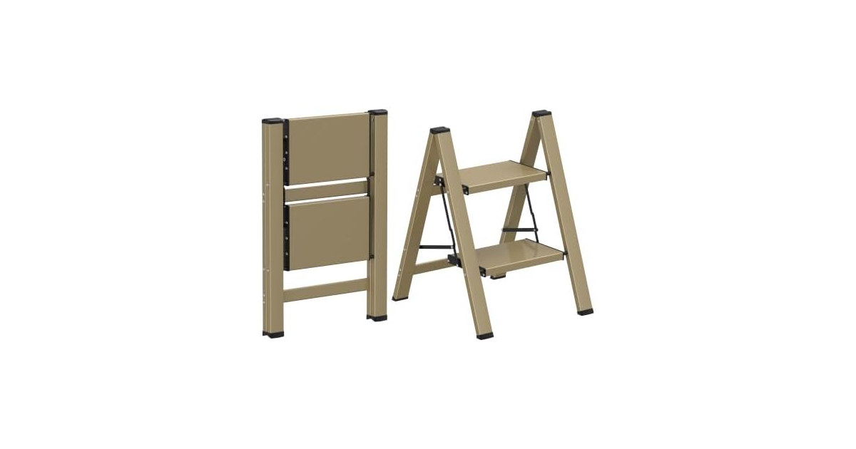 HBTower 2 Step Ladder Aluminum Folding