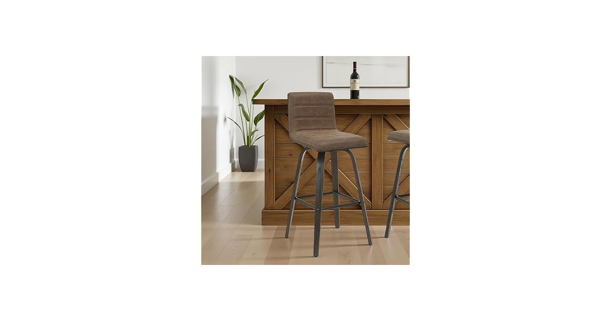 Armen Living Vienna Swivel Bar Height Bar Stool, Set of 3