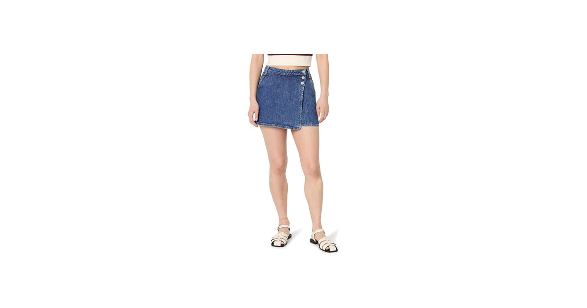 The Drop Denim Wrap Skort (36)