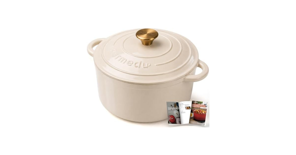 Parmedu 5.5QT Enameled Cast Iron Dutch