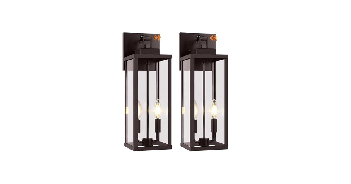 2Pk 18" Motion Sensor Outdoor Wall Lights