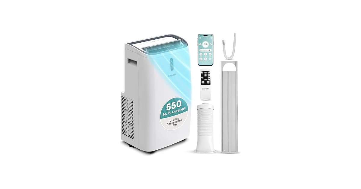 SereneLife SLPAC406W.6 14,000 BTU 550sqft Portable AC