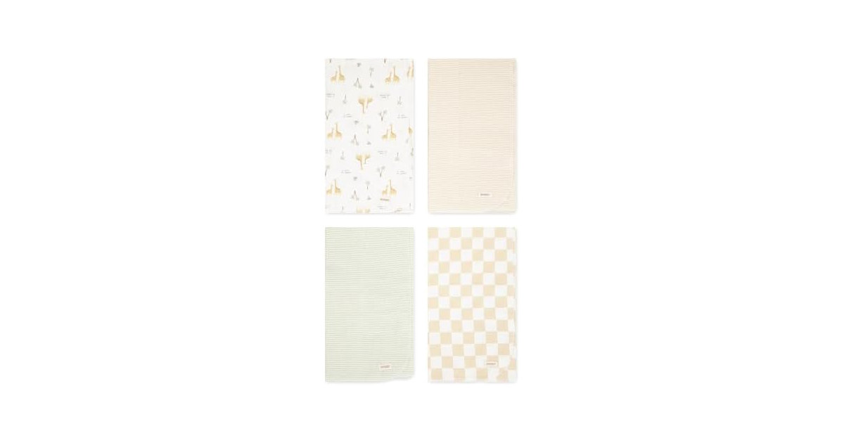 HUGGIES 4-Pack Flannel Receiving Blankets