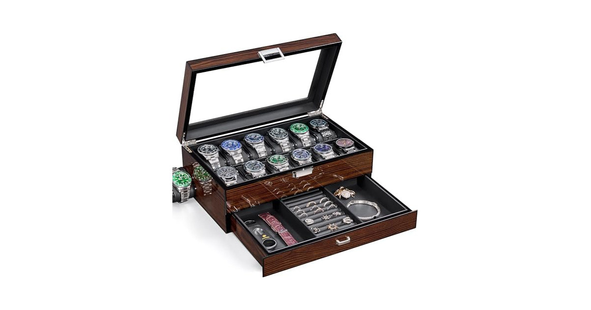 BEWISHOME High-End Watch Box 12-Slot