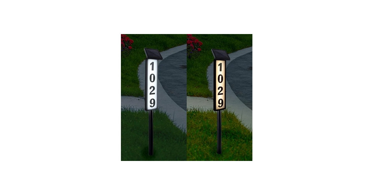Solar Lighted House Address Sign LED