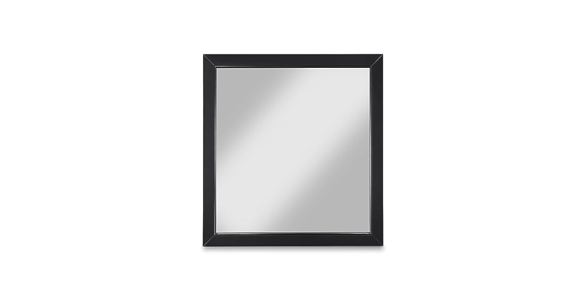 Marisol Black Wood Veneer & Iron Mirror