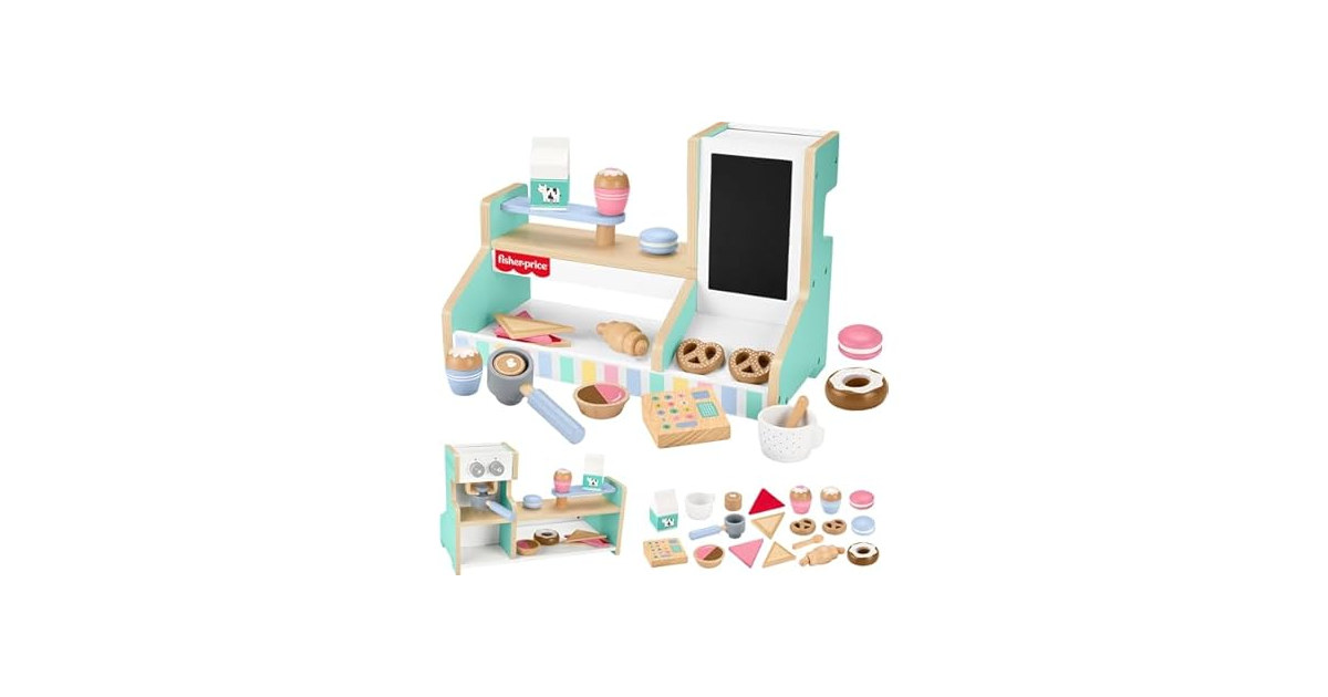 Fisher-Price Wood Pretend Play Coffee Shop (Open Box)