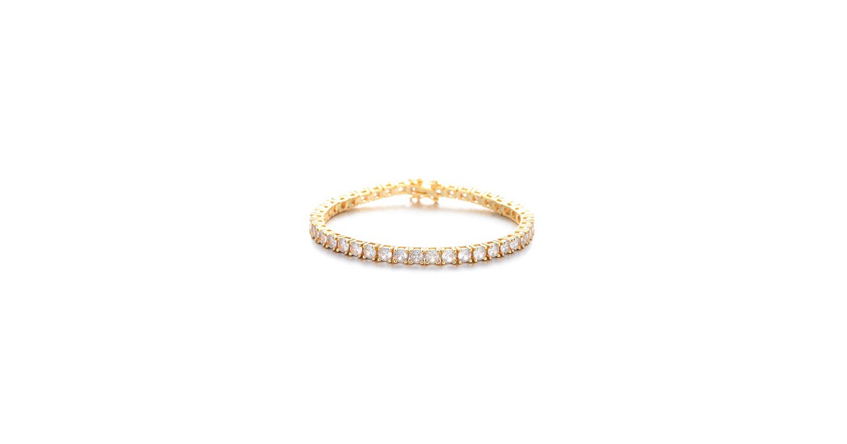 Gold Simulated Diamond Tennis Bracelet