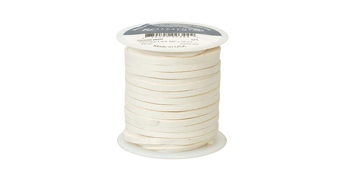 Deerskin Lace, 1/8" x 50', White