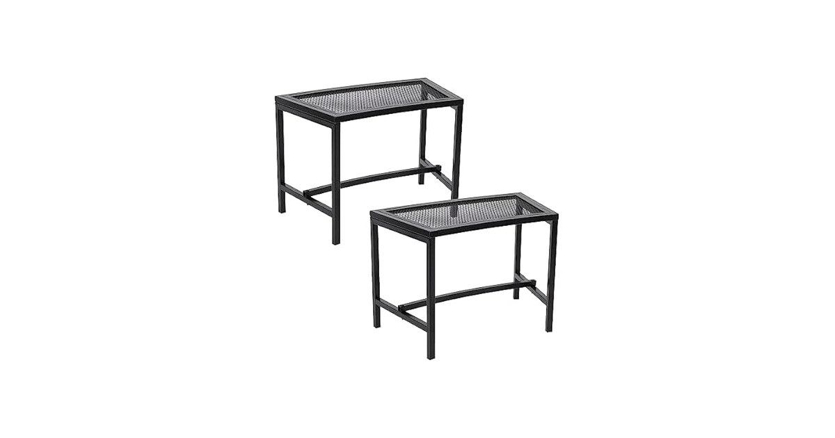 Sunnydaze 2PK Black Mesh Fire Pit Benches