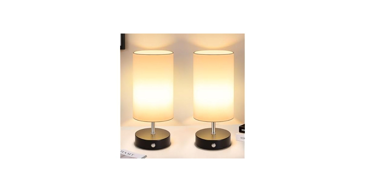 TOBUSA 2-Pack Cordless Table Lamps, Black