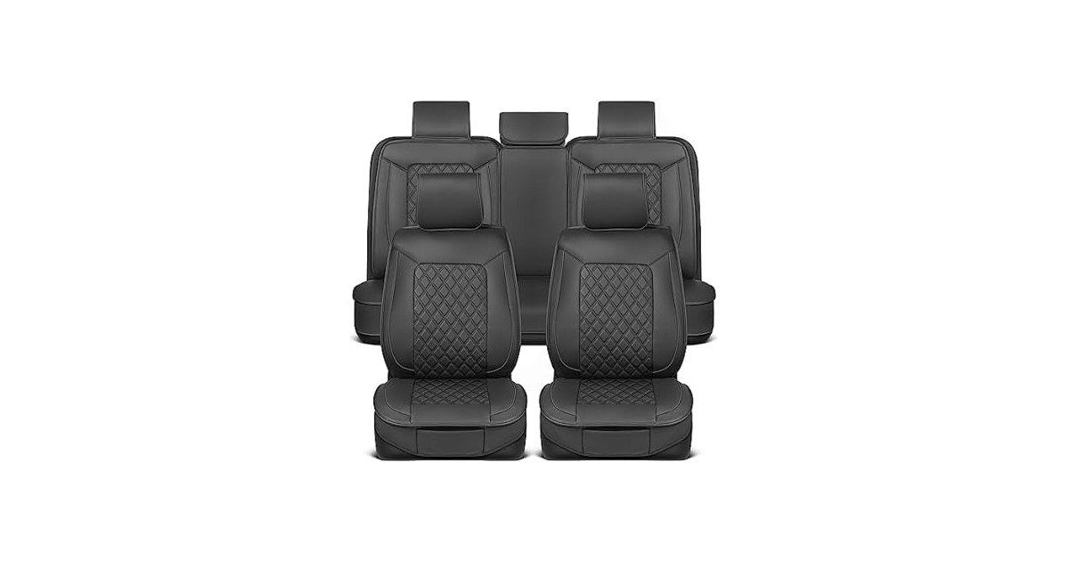 MotorBox TrimLine Graphite Leather Seat Covers for Cars & SUVs